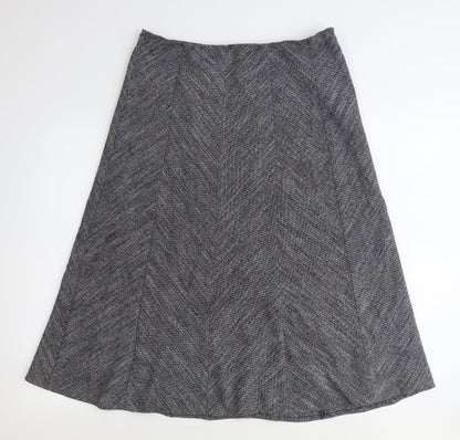Marks and Spencer Womens Grey Polyester Swing Skirt Size 12