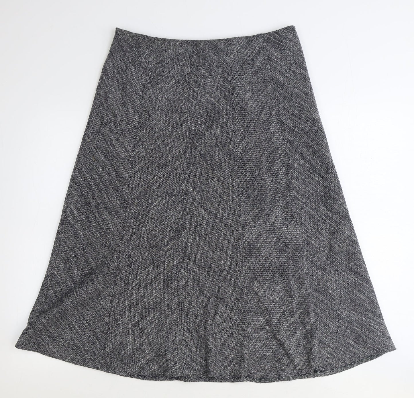 Marks and Spencer Womens Grey Polyester Swing Skirt Size 12