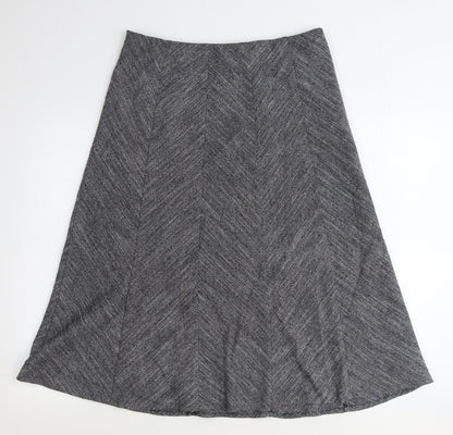 Marks and Spencer Womens Grey Polyester Swing Skirt Size 12