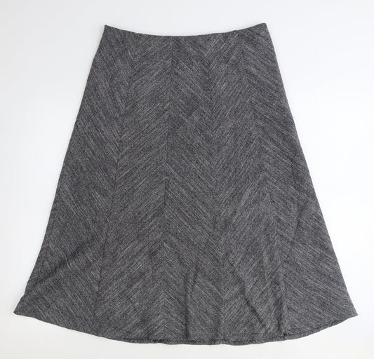 Marks and Spencer Womens Grey Polyester Swing Skirt Size 12