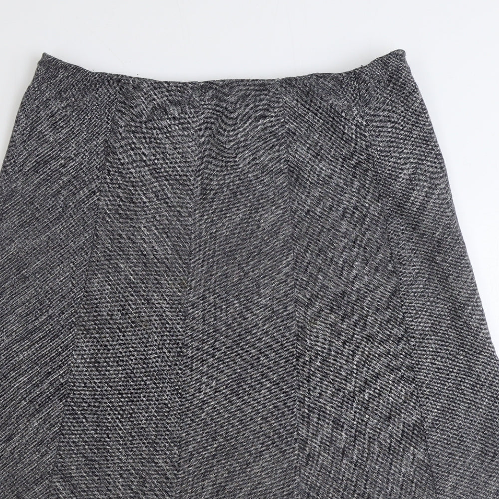 Marks and Spencer Womens Grey Polyester Swing Skirt Size 12
