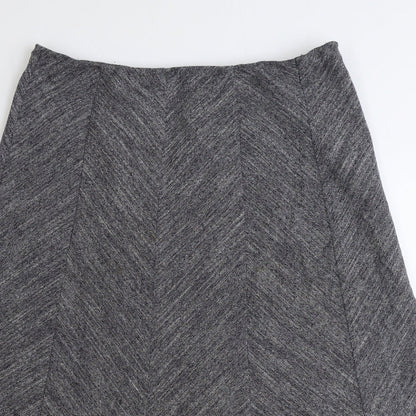 Marks and Spencer Womens Grey Polyester Swing Skirt Size 12