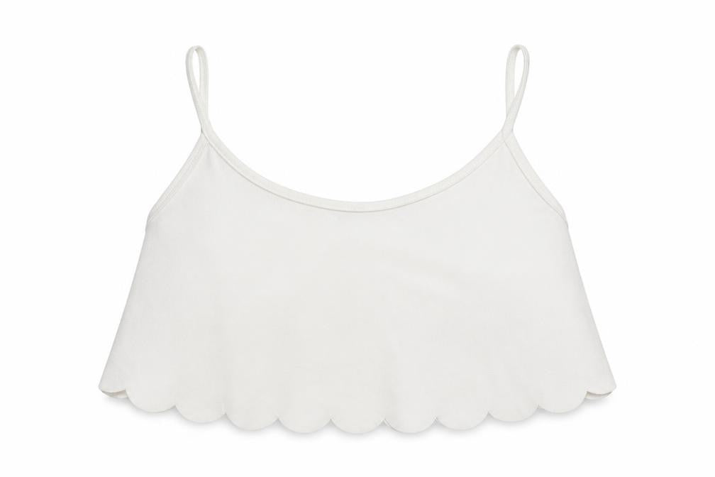 Womens UK Size 12 Boohoo White Cropped Tank