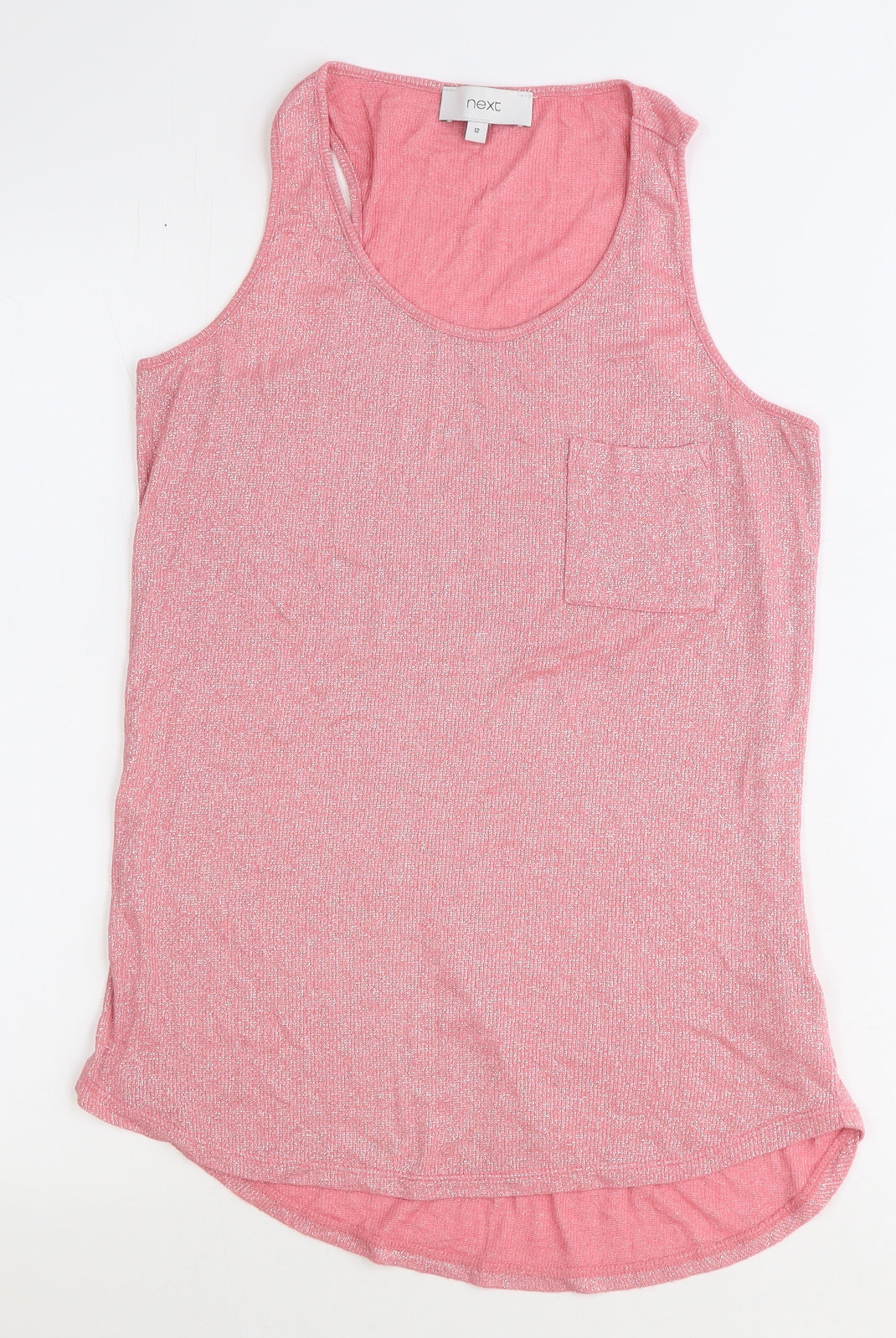 Womens UK Size 12 NEXT Pink Basic Tank