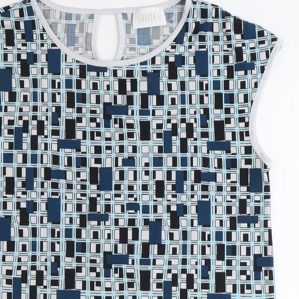 Womens UK Size 10 Savida Blue Basic T-Shirt