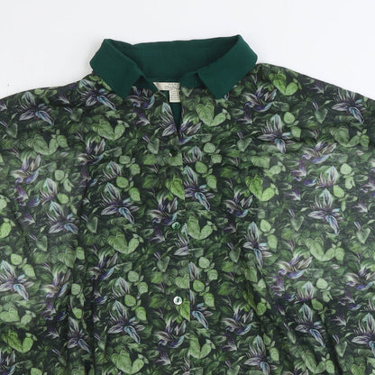 Womens UK Size S Zara Green Basic Button-Up
