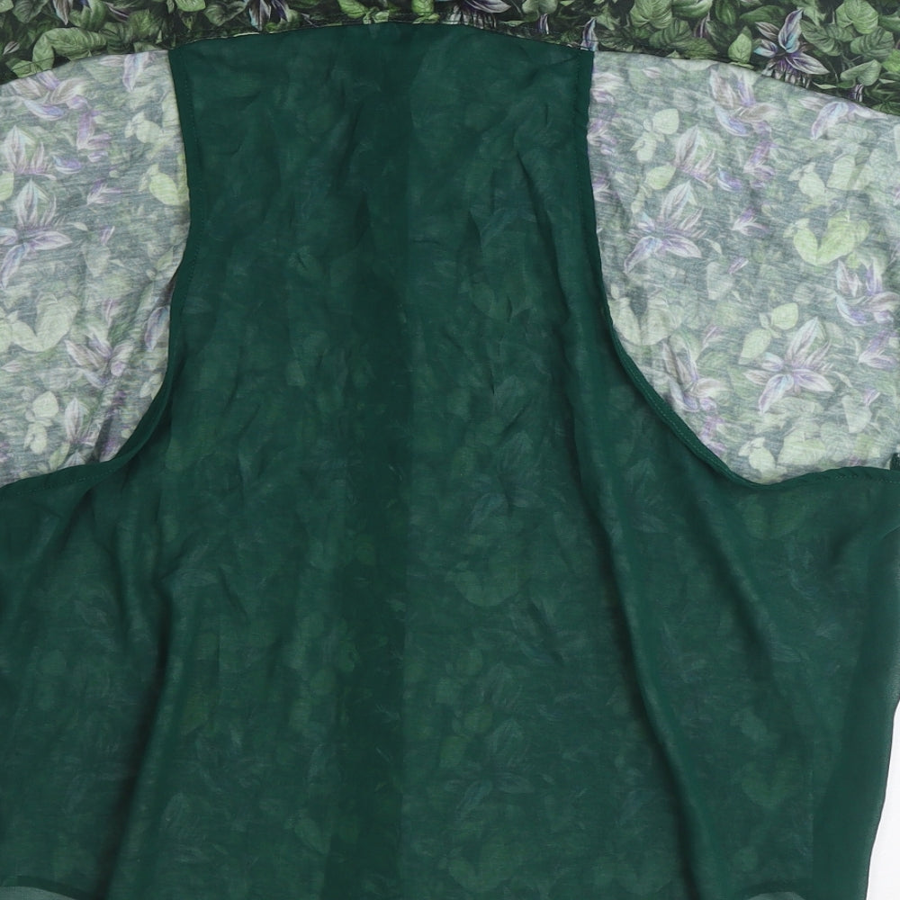 Womens UK Size S Zara Green Basic Button-Up