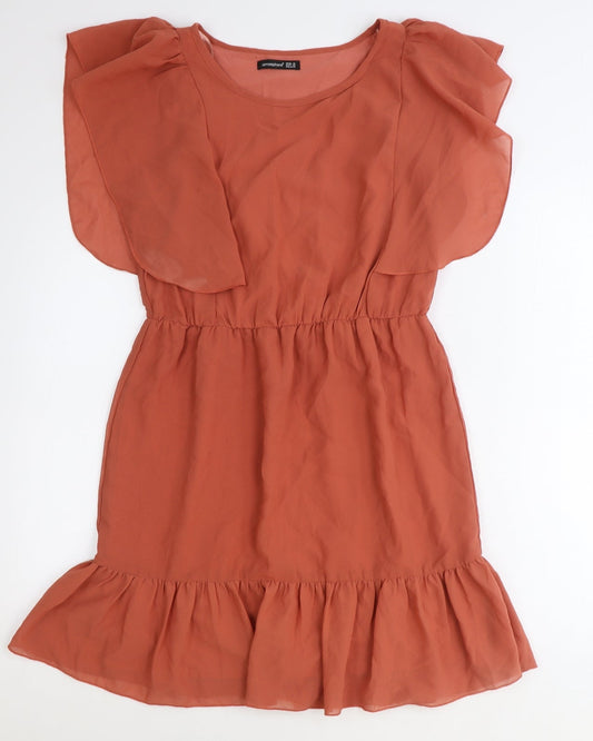 Primark Womens Brown Polyester Fit & Flare Size 10 Round Neck Pullover