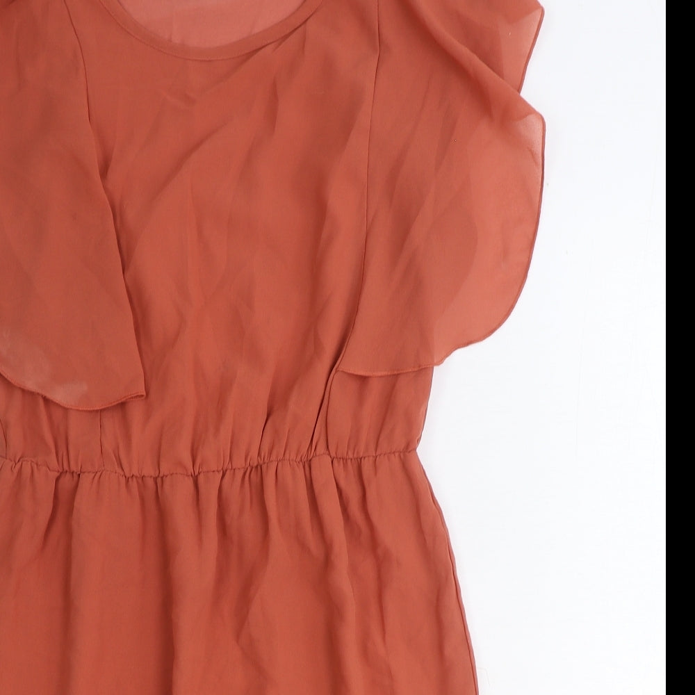 Primark Womens Brown Polyester Fit & Flare Size 10 Round Neck Pullover