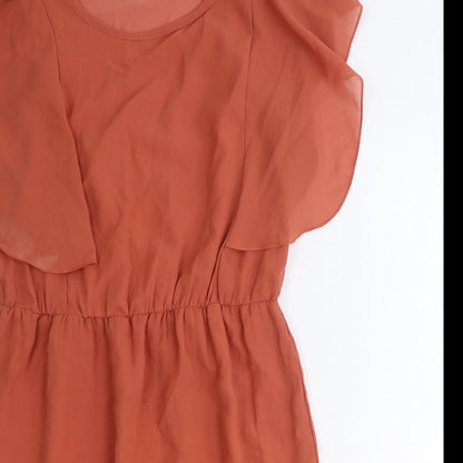 Primark Womens Brown Polyester Fit & Flare Size 10 Round Neck Pullover