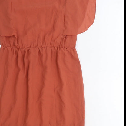 Primark Womens Brown Polyester Fit & Flare Size 10 Round Neck Pullover