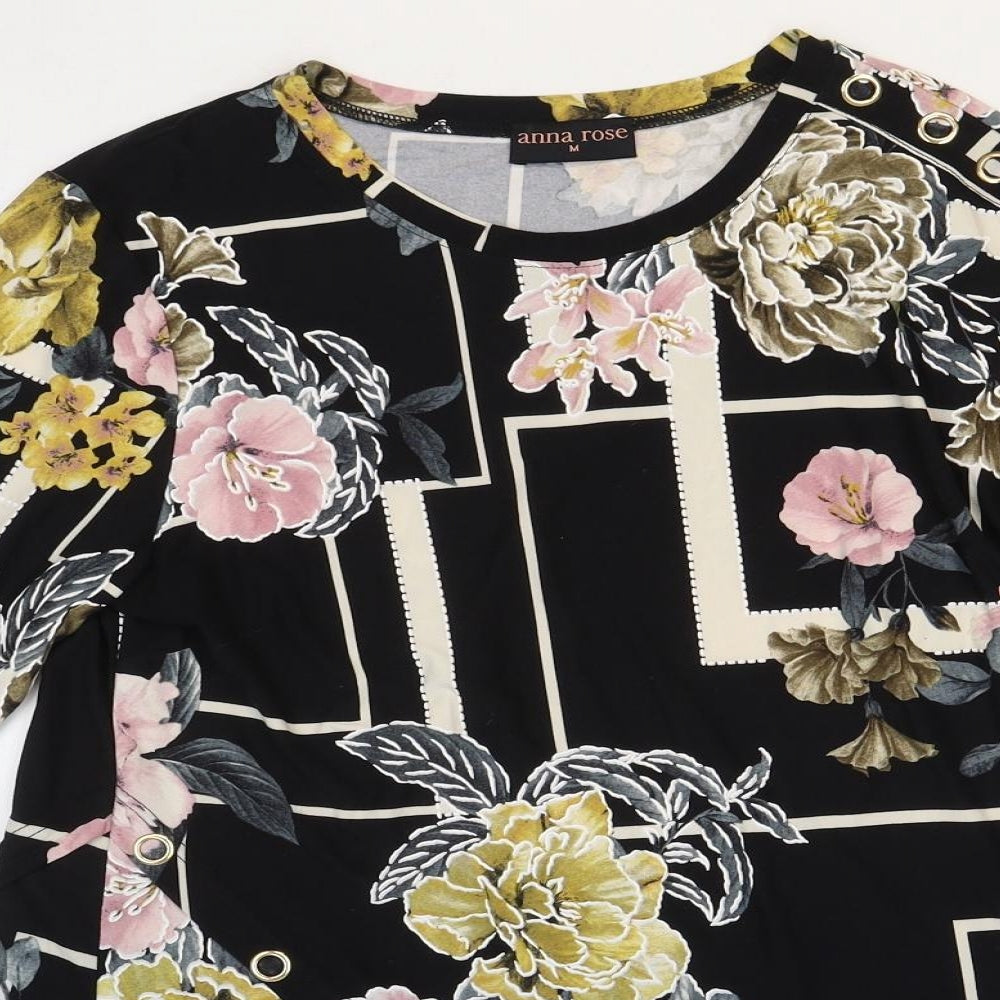 Womens UK Size M Anna Rose Multicoloured Basic T-Shirt