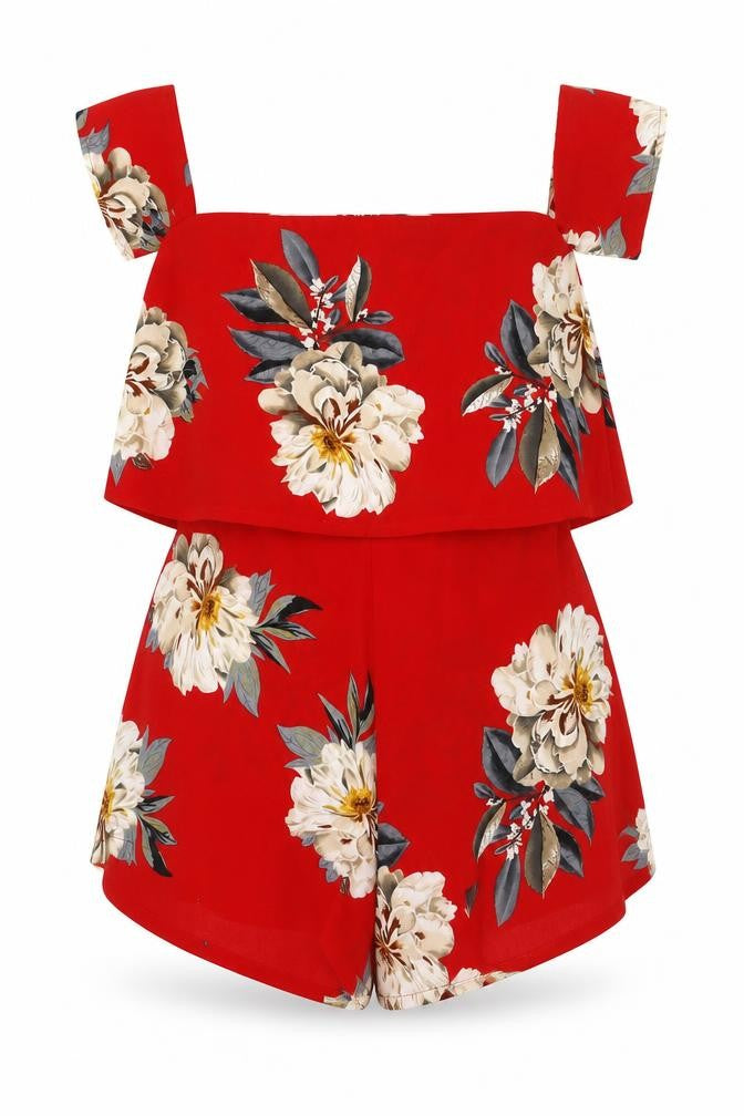 Womens UK Size 4 Missguided One-Piece Red Playsuit