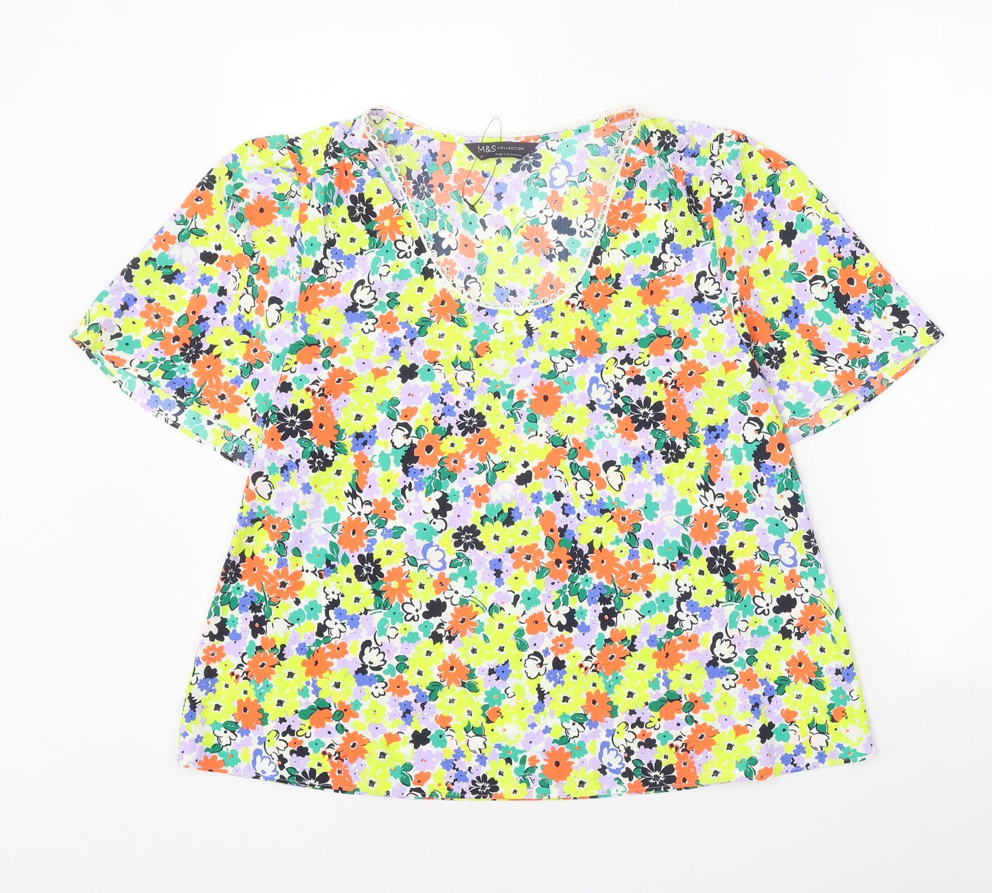 Womens UK Size 8 Marks and Spencer Multicoloured Basic Blouse