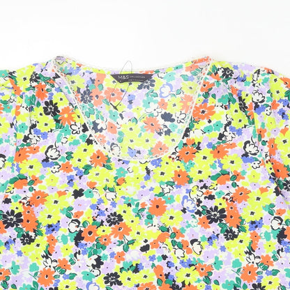 Womens UK Size 8 Marks and Spencer Multicoloured Basic Blouse