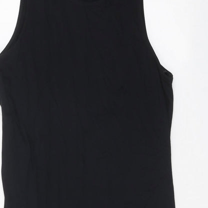 Marks and Spencer Womens Black Viscose Tank Dress Size 8 Boat Neck Pullover