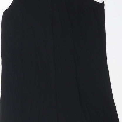 Marks and Spencer Womens Black Viscose Tank Dress Size 8 Boat Neck Pullover