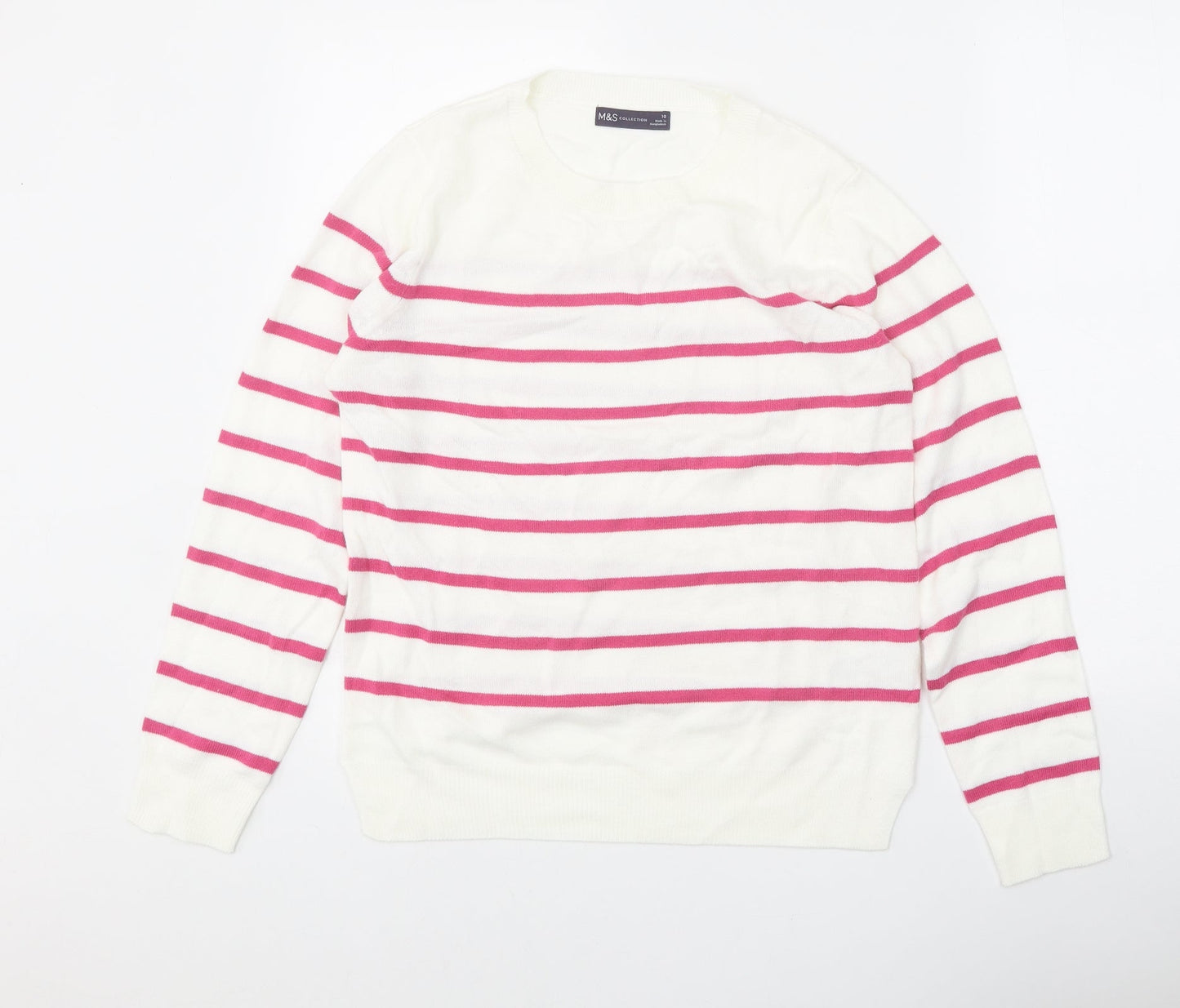 Womens UK Size 10 Marks and Spencer White Pullover Jumper
