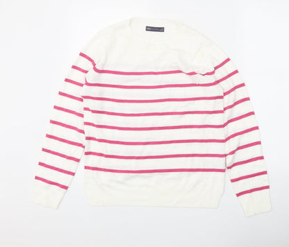 Womens UK Size 10 Marks and Spencer White Pullover Jumper