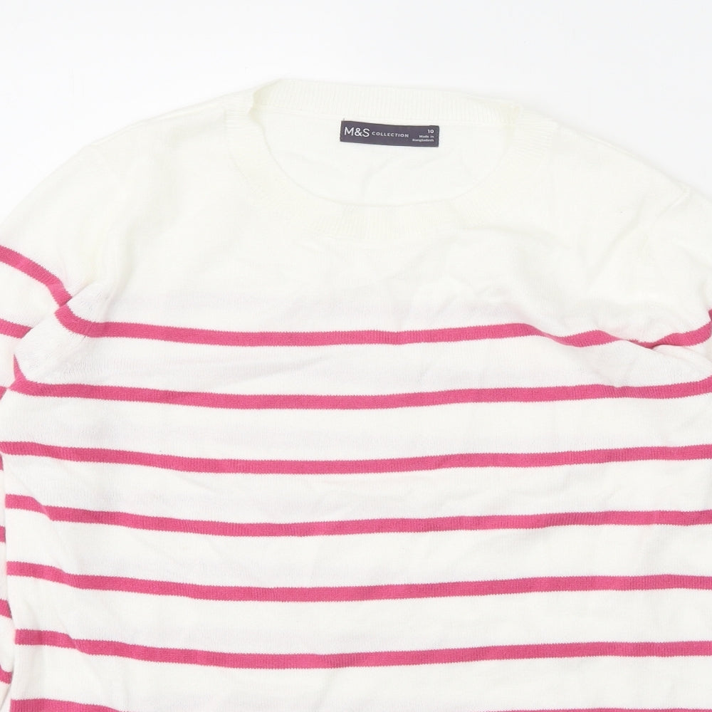 Womens UK Size 10 Marks and Spencer White Pullover Jumper