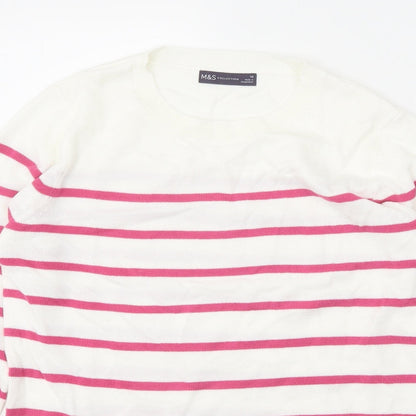 Womens UK Size 10 Marks and Spencer White Pullover Jumper