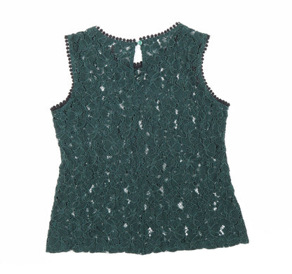 Womens UK Size S ADIVA Green Basic Tank