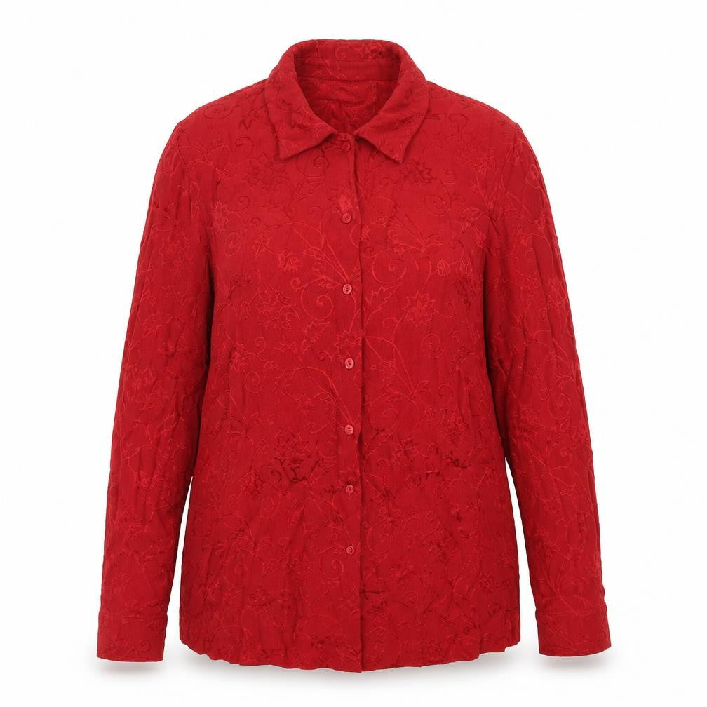 Womens UK Size 14 Wallis Red Basic Button-Up