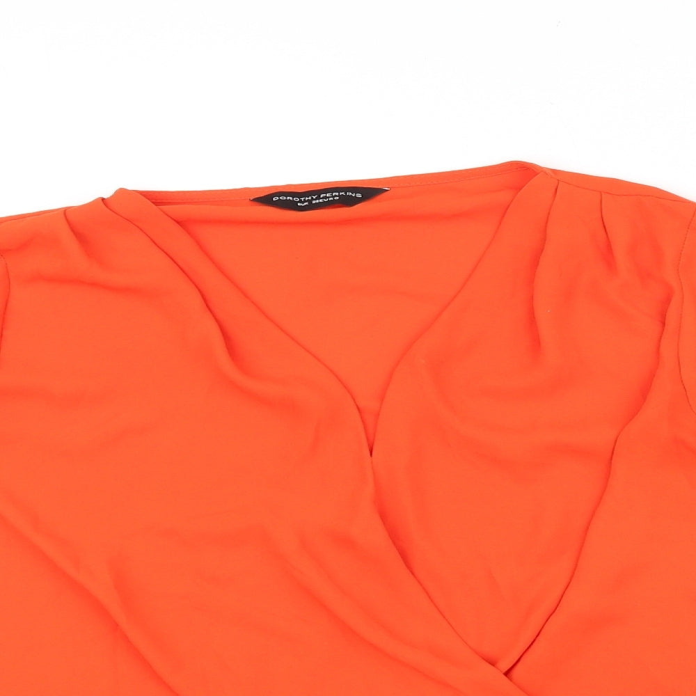 Womens UK Size 8 Dorothy Perkins Orange Basic Blouse