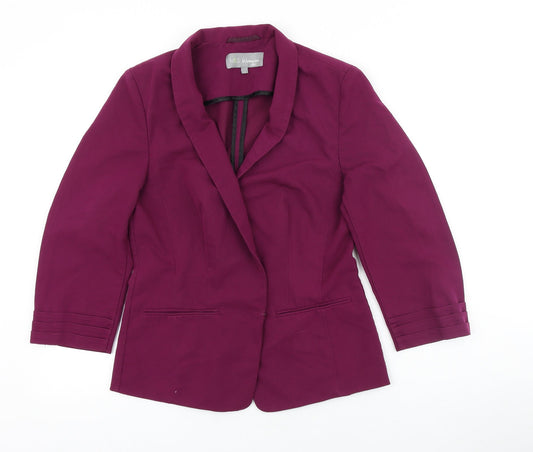 Marks and Spencer Womens Purple Polyester Jacket Blazer Size 8
