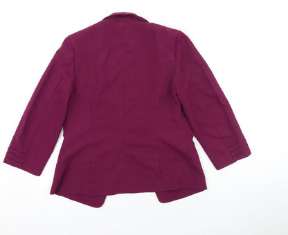 Marks and Spencer Womens Purple Polyester Jacket Blazer Size 8