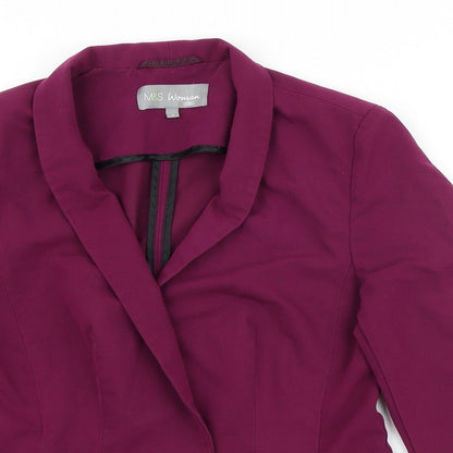 Marks and Spencer Womens Purple Polyester Jacket Blazer Size 8