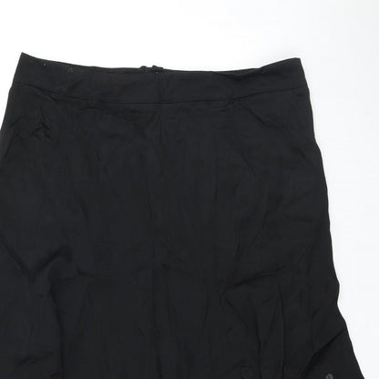 Per Una Womens Black Viscose Swing Skirt Size 12 Zip