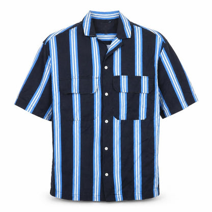 Mens UK Size S H&M Blue  Button-Up Short Sleeve Casual Shirt