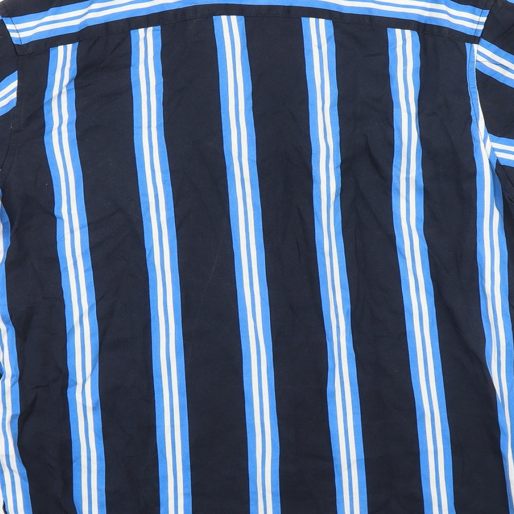 Mens UK Size S H&M Blue  Button-Up Short Sleeve Casual Shirt