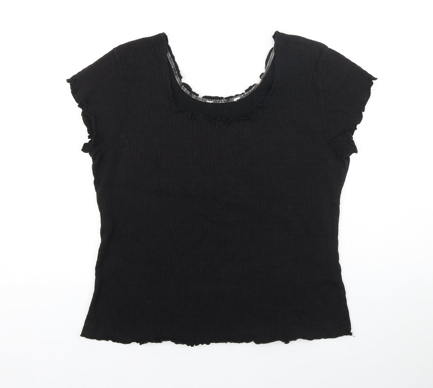 Womens UK Size L Mackays Black Basic T-Shirt