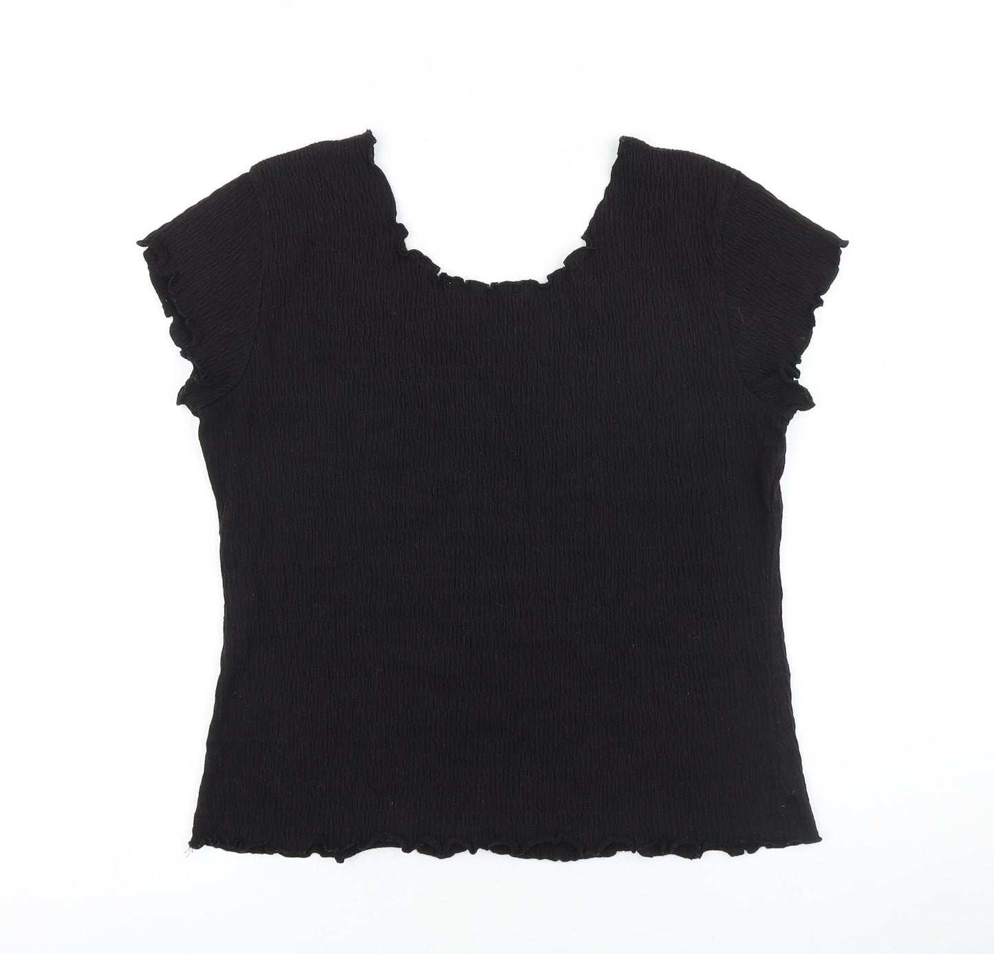 Womens UK Size L Mackays Black Basic T-Shirt