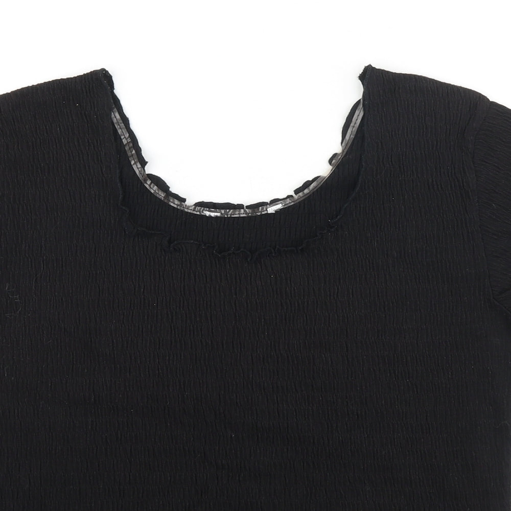 Womens UK Size L Mackays Black Basic T-Shirt
