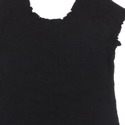 Womens UK Size L Mackays Black Basic T-Shirt