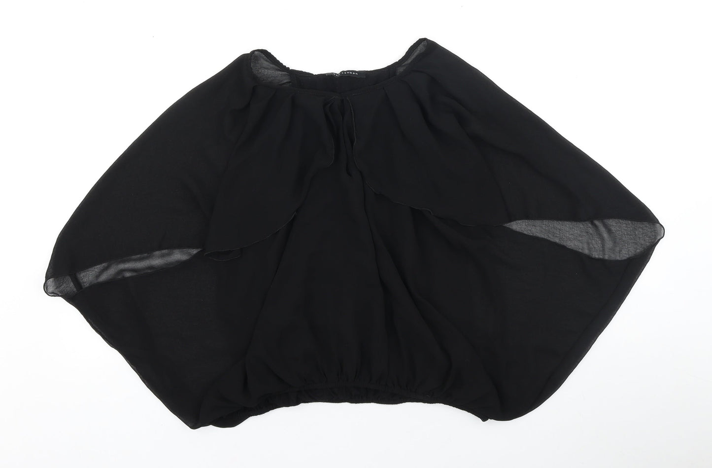 Womens UK Size 12 QED London Black Basic Blouse