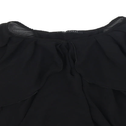 Womens UK Size 12 QED London Black Basic Blouse