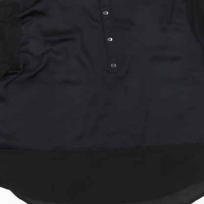 Pep Womens Black Polyester Basic Blouse Size M Scoop Neck