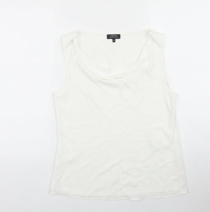 Papaya Womens Ivory Polyester Basic Tank Size 12 Cowl Neck