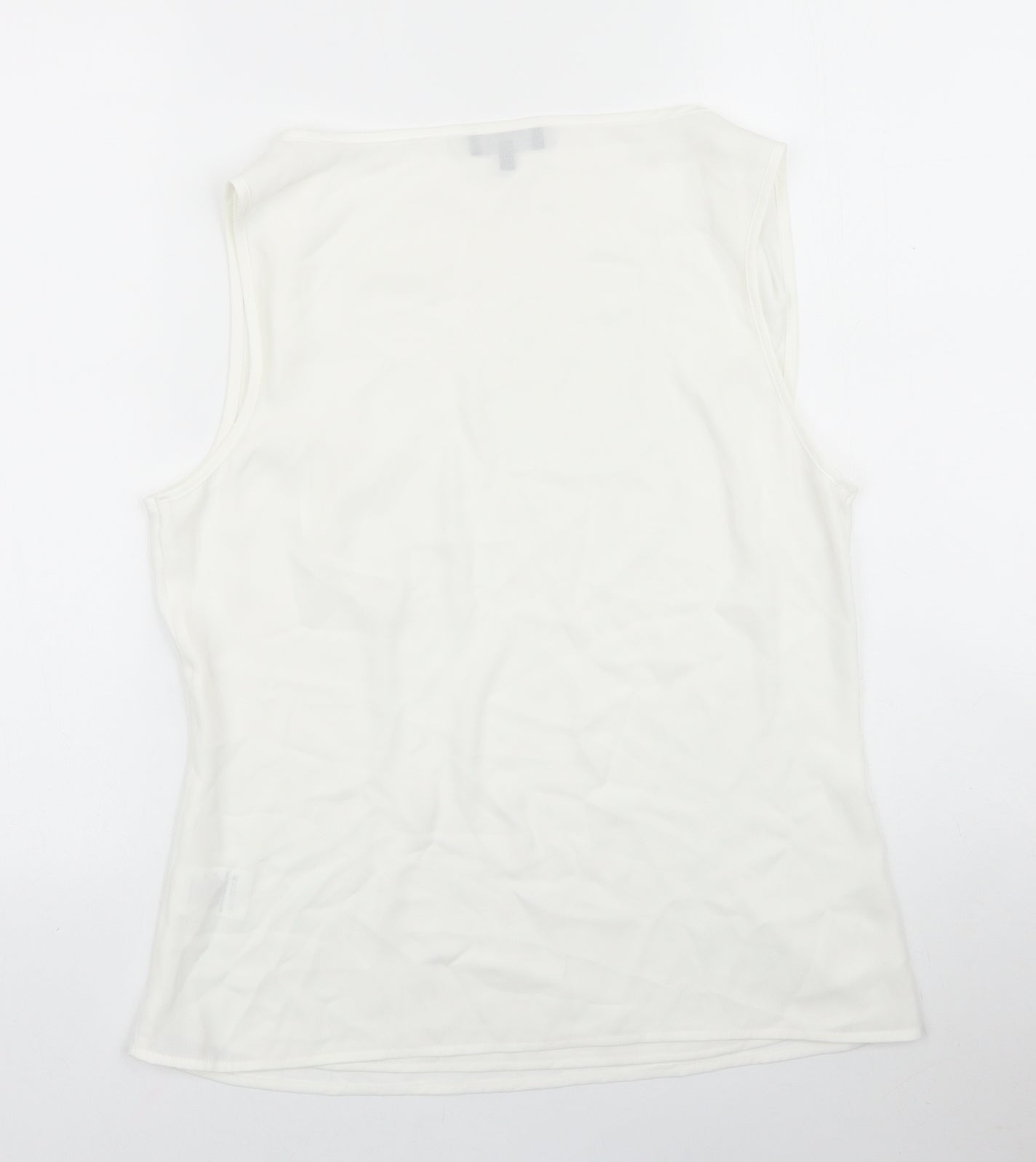 Papaya Womens Ivory Polyester Basic Tank Size 12 Cowl Neck