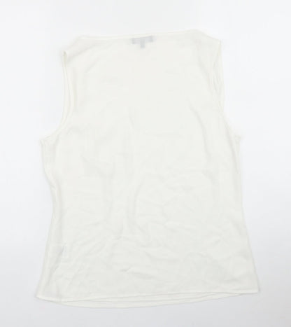 Papaya Womens Ivory Polyester Basic Tank Size 12 Cowl Neck