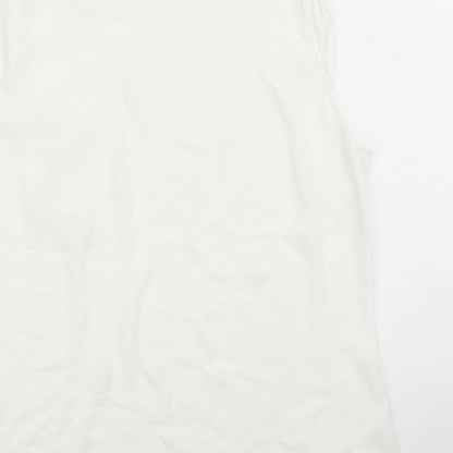 Papaya Womens Ivory Polyester Basic Tank Size 12 Cowl Neck