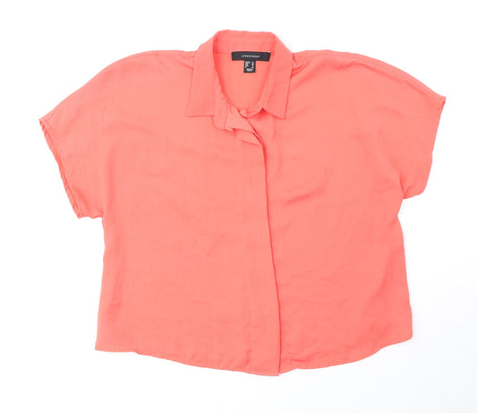 Womens UK Size 12 Atmosphere Orange Basic Button-Up