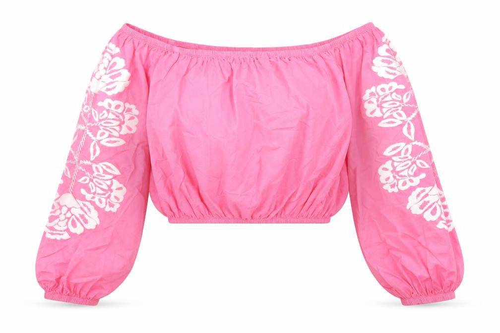 Womens UK Size 14 Marks and Spencer Pink Cropped Blouse