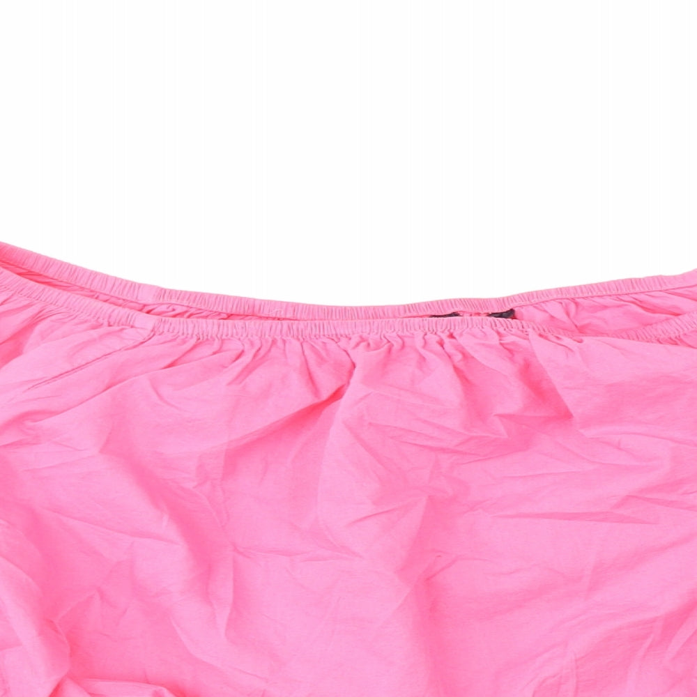 Womens UK Size 14 Marks and Spencer Pink Cropped Blouse