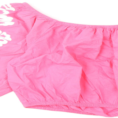 Womens UK Size 14 Marks and Spencer Pink Cropped Blouse