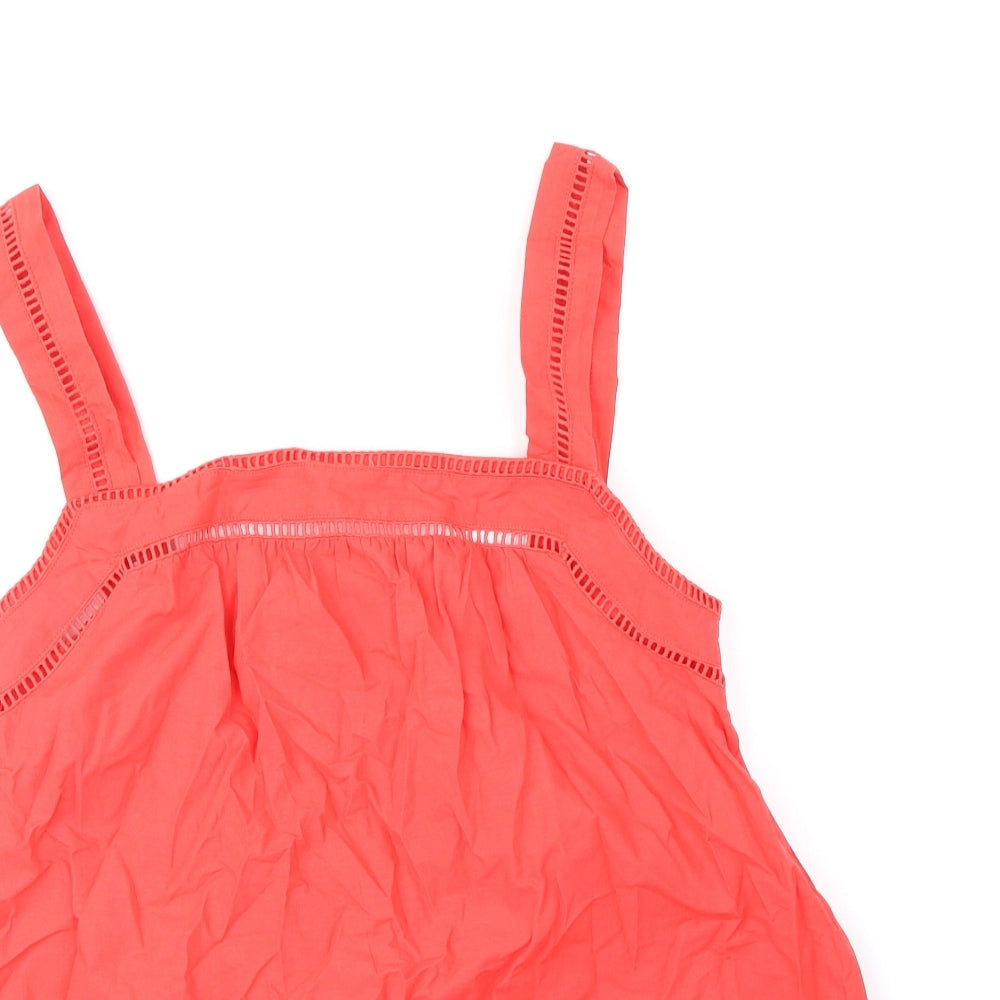 Womens UK Size 8 Marks and Spencer Orange Basic Tank